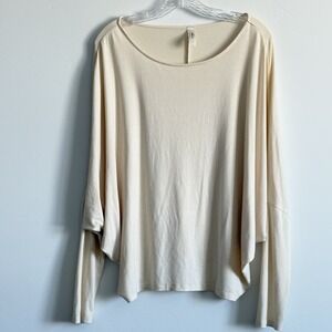 Mahina Hawaii Women Batwing Oversize Blouse Boho Laggenlook Stretch Beachy